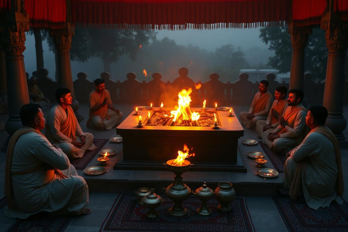 Navagraha Shanti Yajna réalisé en Inde pour l'harmonisation des neuf grahas